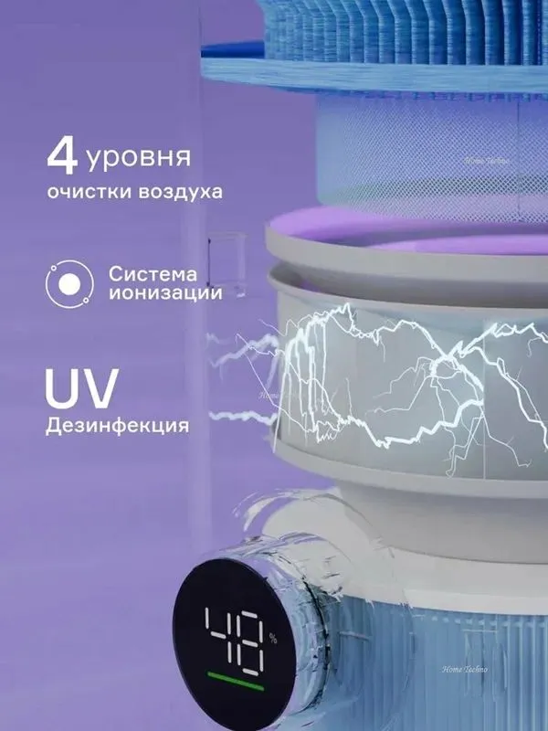 Очиститель и увлажнитель воздуха Uakeen ZL-2704 2в1, до 40 м² — фото 1