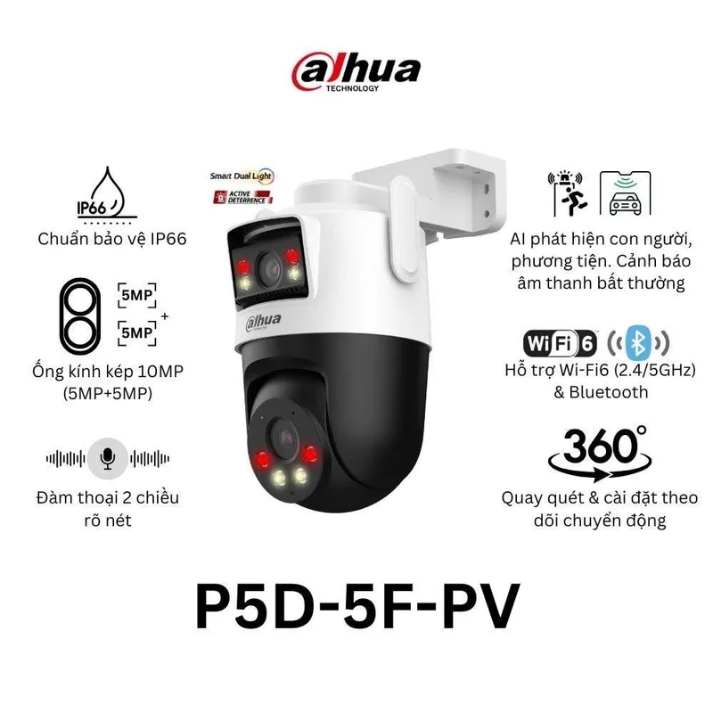 Dahua DH-P5D-5F-PV WiFi PT videokamera 5MP 1 Dahua DH-P5D-5F-PV WiFi PT videokamera 5MP 1