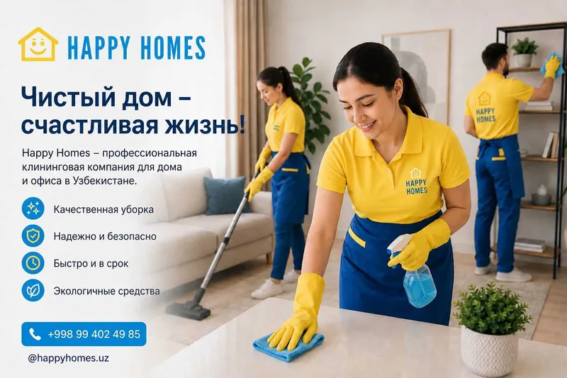 Генеральная уборка, химчистка и клининг любых помещений | Happy Homes — фото 1