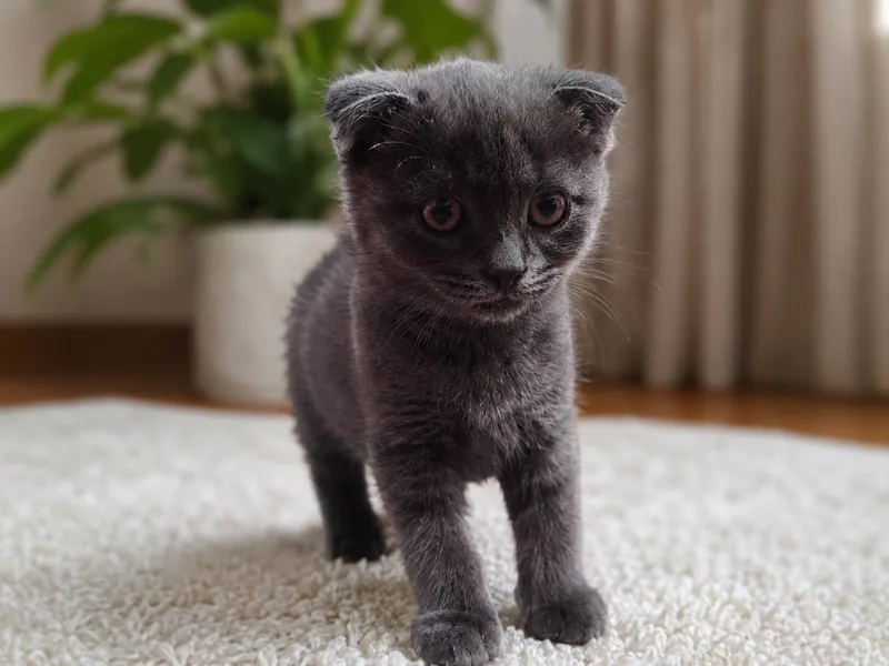 Шотландский вислоухий котенок (Scottish Fold), серый окрас 2 Шотландский вислоухий котенок (Scottish Fold), серый окрас 2