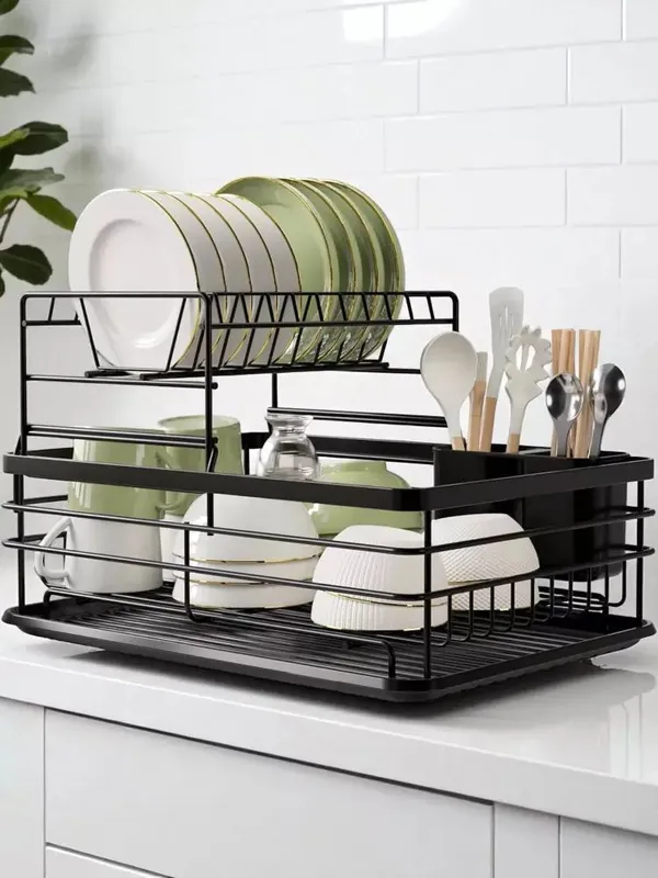 Ikki qavatli zangga chidamli idish-tovoq tokchasi — фото 1