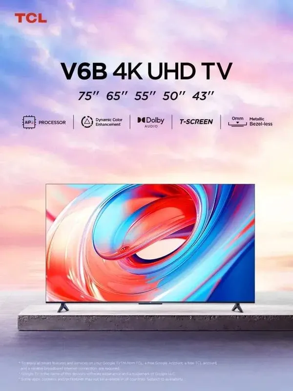 Телевизор TCL 65/75 V6C 4K HDR Google TV 2025 модели нови партия !!! — фото 2