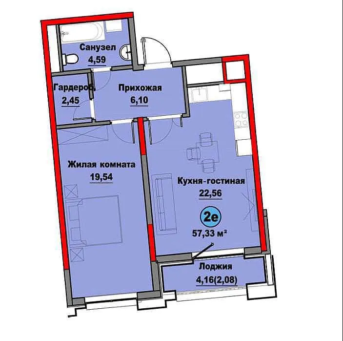 2-комнатная квартира, 57 м², Мирзо Улугбек 9