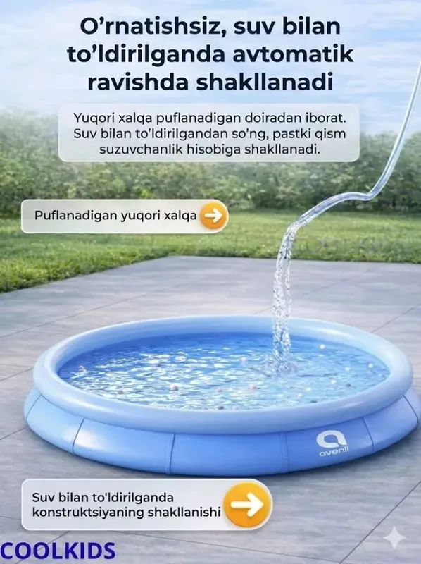Shishiriladigan basseyn bolalar va kattalar uchun — фото 6