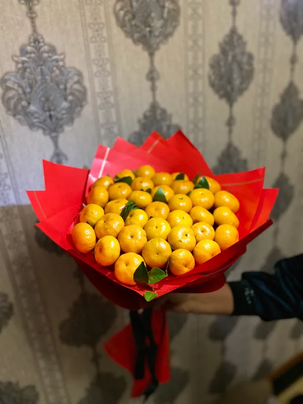 Мандариновый букет, мандариновый букет, букет-бабочка, долларовый букет 4