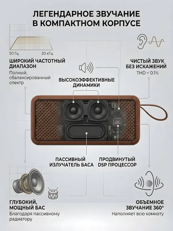 Портативная колонка 2E SoundLegend Mini — фото 4 Портативная колонка 2E SoundLegend Mini — фото 4