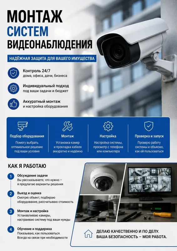 Установка камеры видеонаблюдения Установка камеры видеонаблюдения