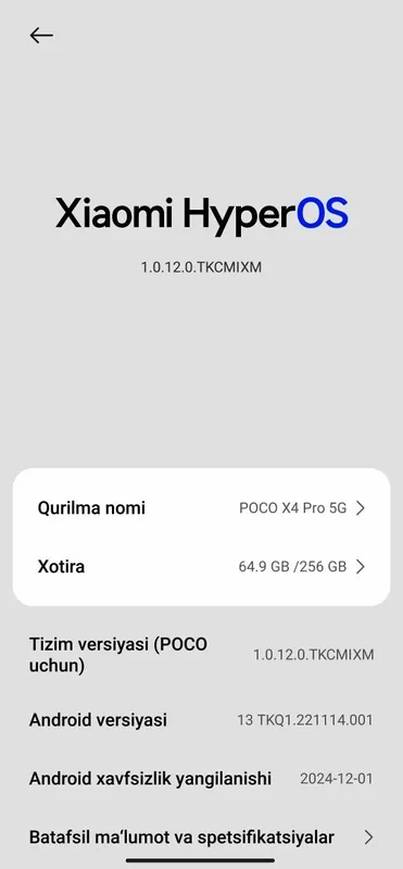 Poco x4 pro 5G karopka dakument bor — фото 2