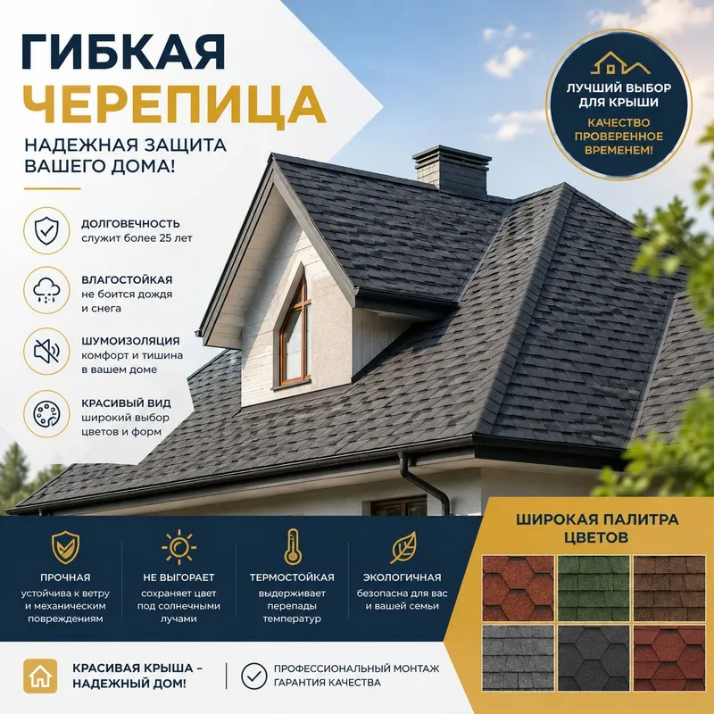 Гибкая черепица.