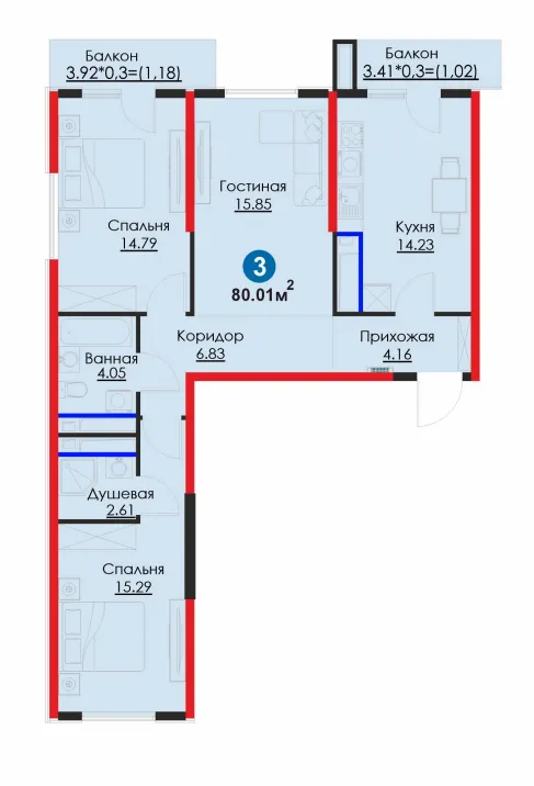 Фергана Йули! 3-комн кв 80,18 м² c ПВ от 22,627у.е — фото 1