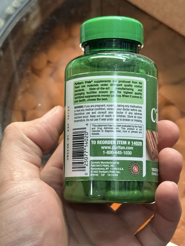 Puritan's Pride Cinnamon 500 mg 100 kapsula 3 Puritan's Pride Cinnamon 500 mg 100 kapsula 3