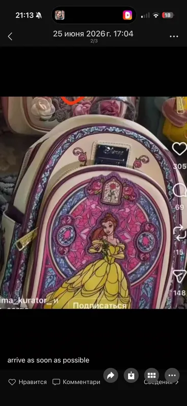 Сумка Disney, контакты WeChat 3