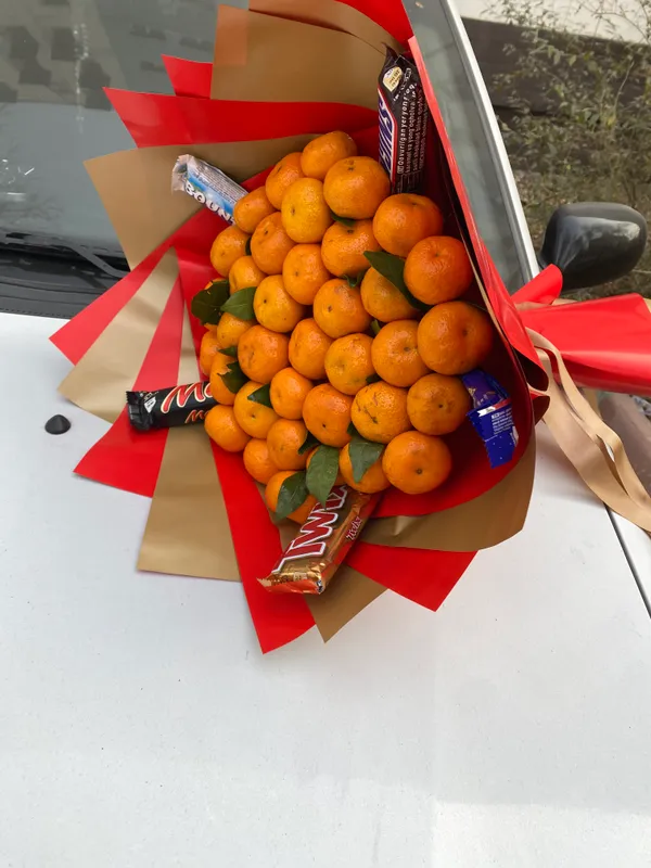 Букет из мандаринов, букет из мандаринов, букет с бабочкой, долларовый букет 1 Букет из мандаринов, букет из мандаринов, букет с бабочкой, долларовый букет 1