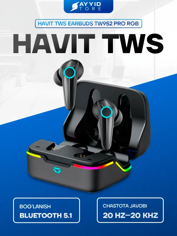 Наушники HAVIT TWS Earbuds TW952 Pro RGB 1 Наушники HAVIT TWS Earbuds TW952 Pro RGB 1