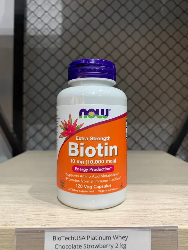 NOW Biotin 10 mg | 120 Veg Caps | Биотин для волос, кожи и ногтей