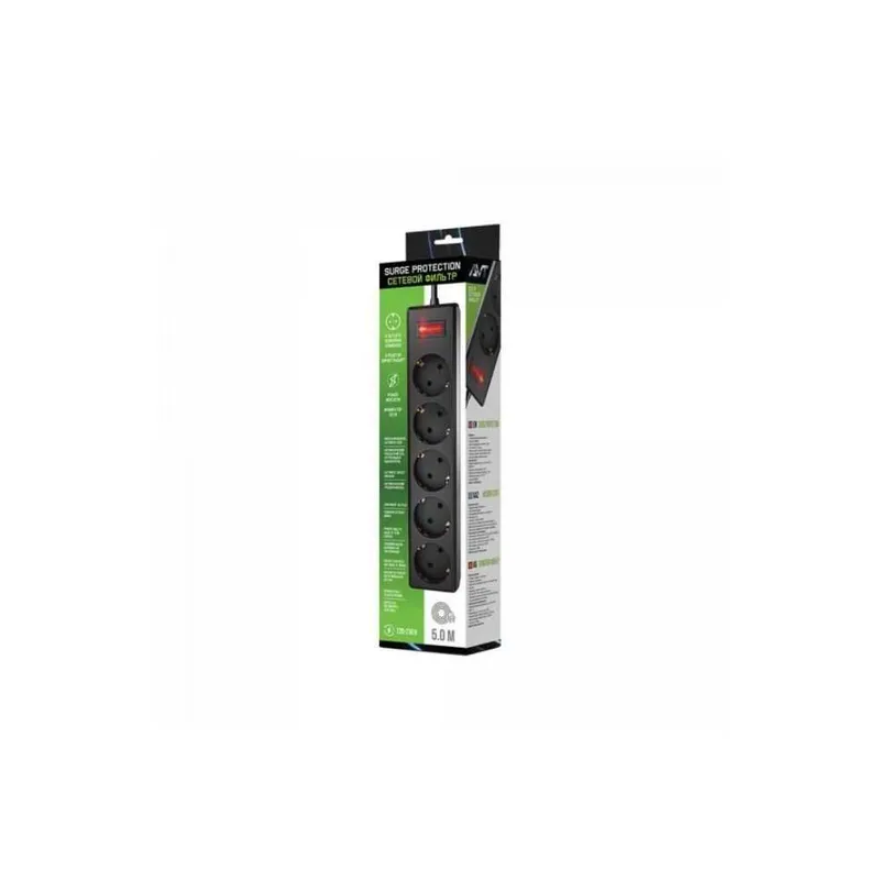AVT tarmoq filtri / Qora / 1,8 m, 3 m, 5 m / 10 A / 5 dona 3 AVT tarmoq filtri / Qora / 1,8 m, 3 m, 5 m / 10 A / 5 dona 3