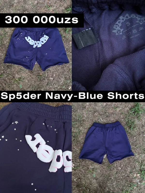 Sp5der Navy-Blue Shorts (Шорты Люкс Качества)