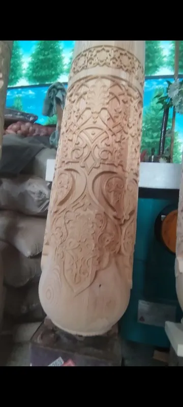 Milliy ustunlar tayyorlash hizmati yogʻoch ustunlar naqshli ustunlar 4
