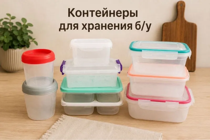 Бу контейнеры для зранения продуктов, три новые -120.000 за весь набо — фото 1