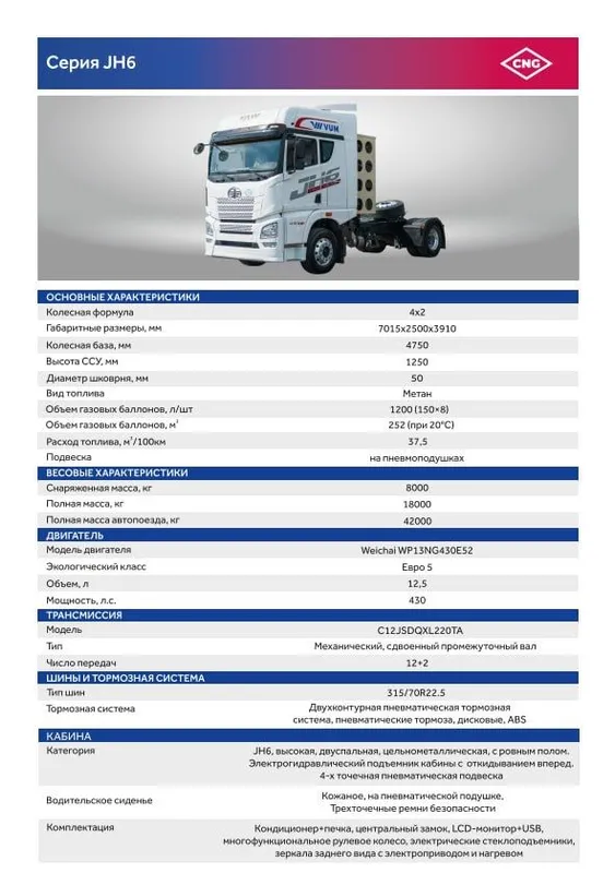 FAW JH6 4х2 Тягач — фото 7