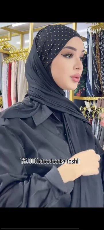 Chechenka ro‘mol, toshli, toshsiz,Yangi! Qora rang 5 Chechenka ro‘mol, toshli, toshsiz,Yangi! Qora rang 5