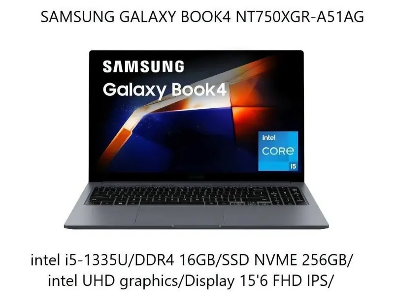 SAMSUNG GALAXY BOOK4 NT750XGR-A51AG i5-1235U/16/256/Display 15'6 IPS — фото 1