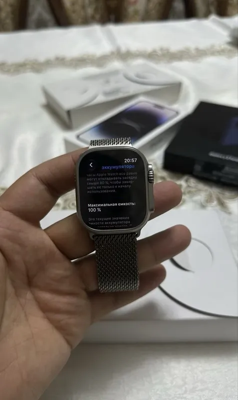 Apple Watch Ultra 3 с миланским ремешком, использовались около 4 дней 5 Apple Watch Ultra 3 с миланским ремешком, использовались около 4 дней 5