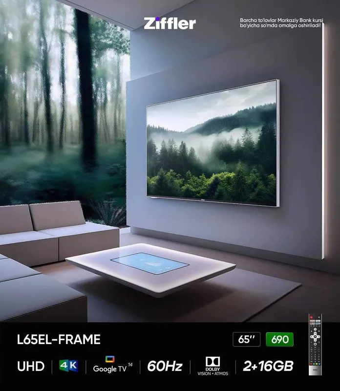 Телевизор ZIFFLER 55 FRAME 65 Qled 144Hz, Google TV — фото 2