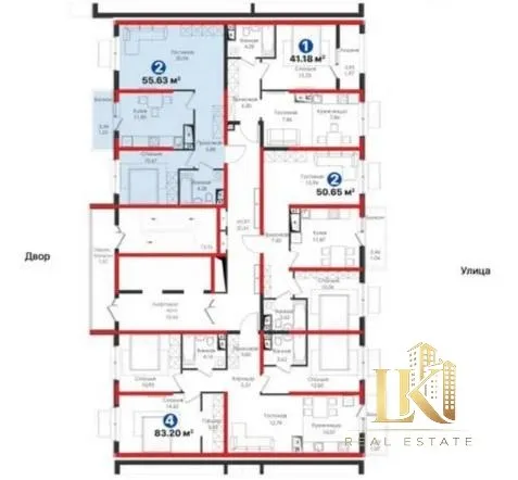 Продаётся 2-комнатная квартира в ЖК NRG Meros (56 м²), черновая отделка 4