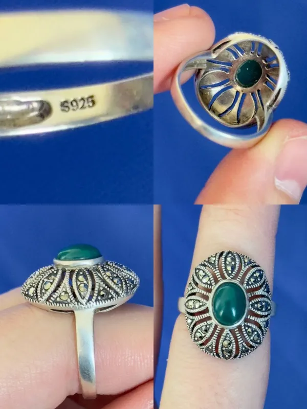 Серебренное кольцо с марказитом серебро 925 проба — фото 1