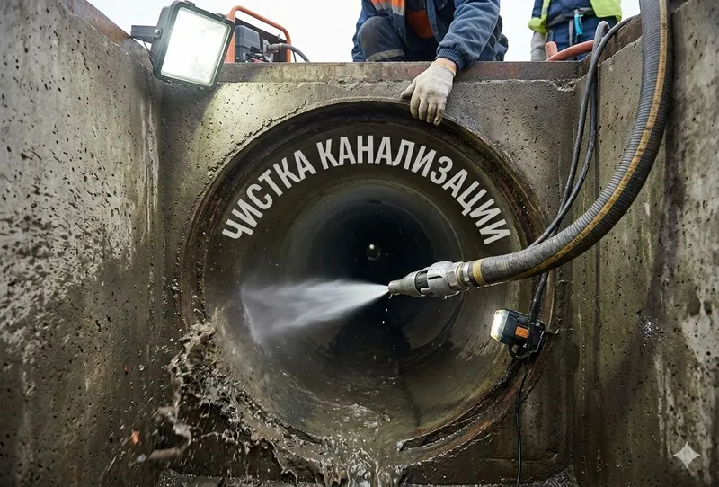 Чистка канализации под давлением (Гидродинамика) — фото 2