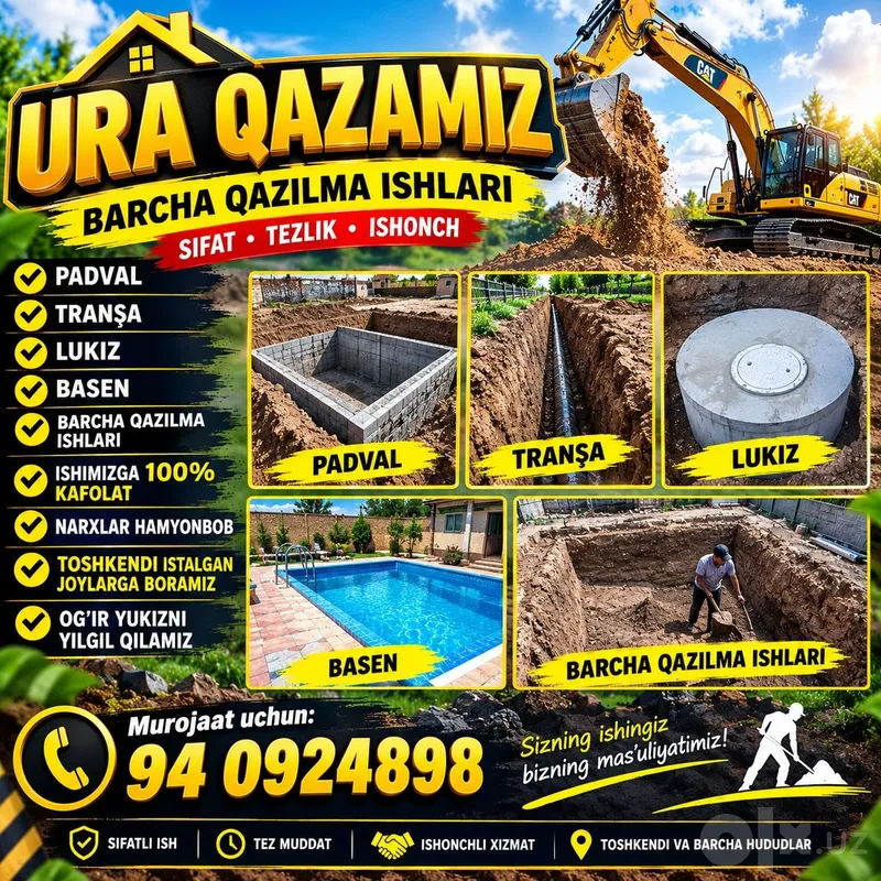 o'ra urachi qazilma ishlarini qilami toshkedi buylap 5 o'ra urachi qazilma ishlarini qilami toshkedi buylap 5