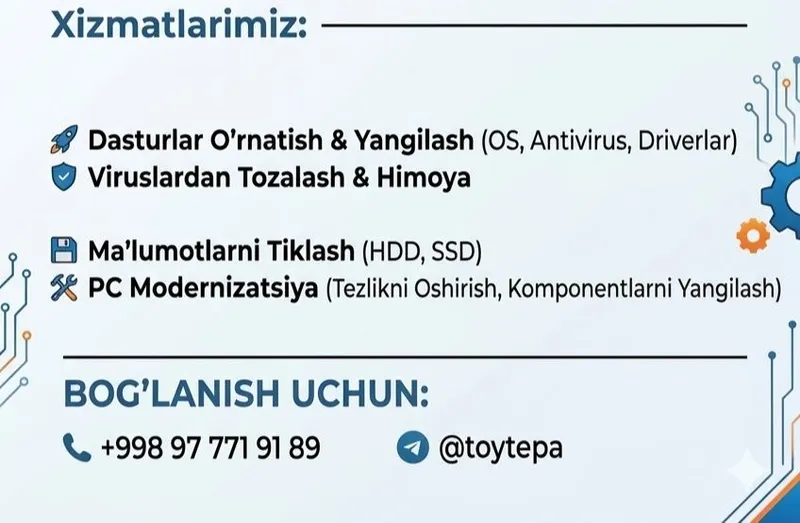 Kompyuter xizmatlari Компьютерные услуги 3 Kompyuter xizmatlari Компьютерные услуги 3