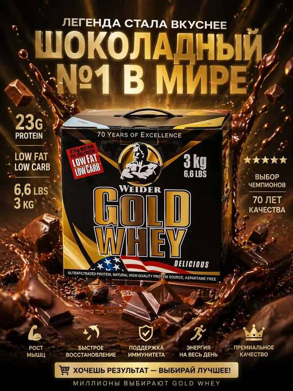 Протеин Gold Whey от Weider каждая порция 23 грамм