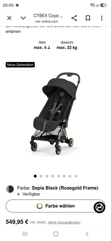 Cybex COYA Platinum от рождения до 4 лет (22кг) б.у.состояние отличное