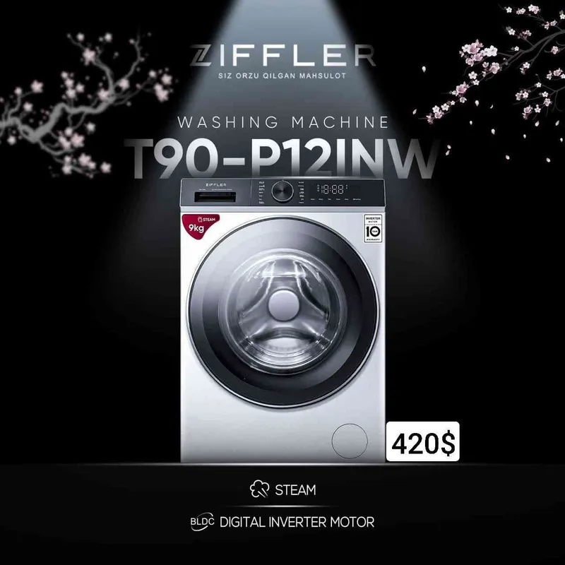 Стиральная машина ZIFFLER 9 кг 1