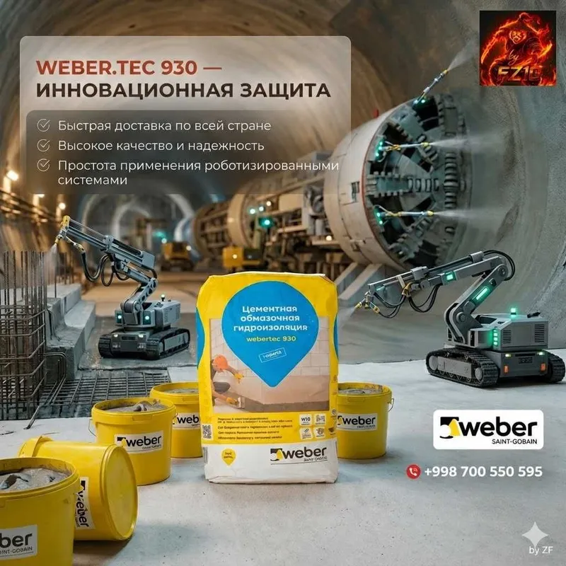 Weber.tec 930(Вебер 930)-Вебер жесткая цементная гидроизоляция