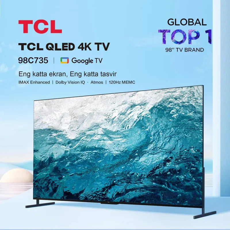 Огромный телевизор TCL 98C735 QLED 4K