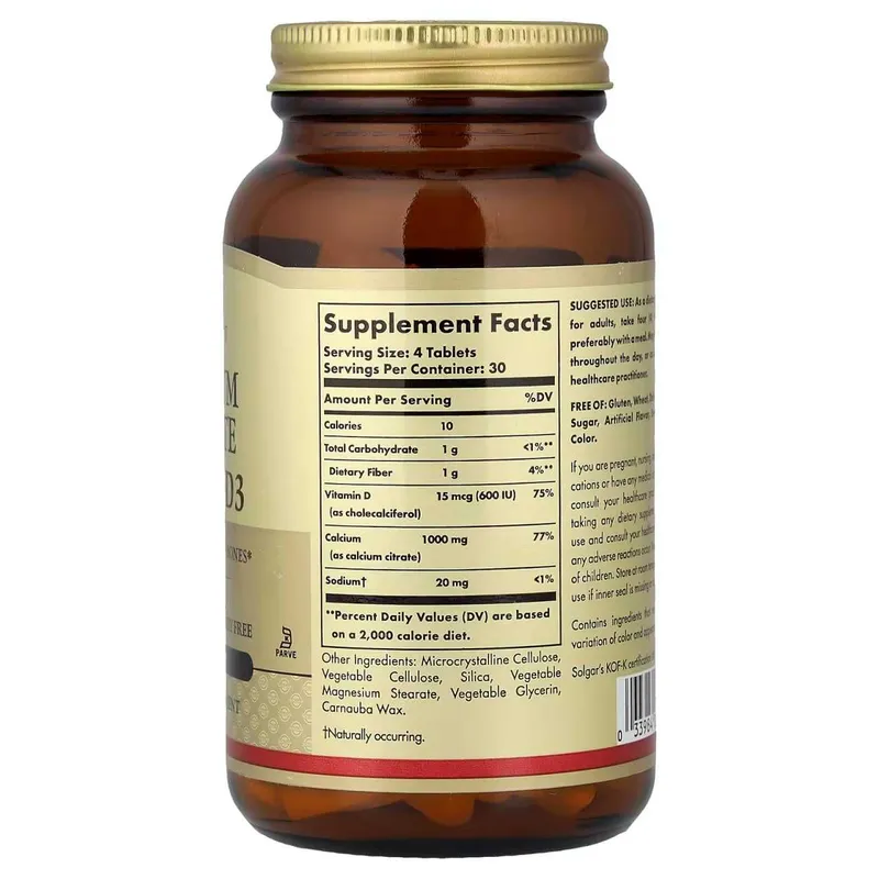 Solgar Calcium Citrate with Vitamin D3 120 Tablets — фото 1 Solgar Calcium Citrate with Vitamin D3 120 Tablets — фото 1