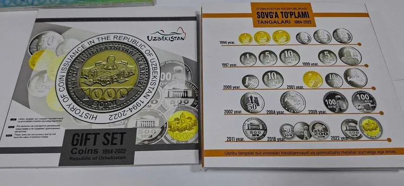 Премиальный подарок из Узбекистана — набор монет 1994–2022 — фото 2 Премиальный подарок из Узбекистана — набор монет 1994–2022 — фото 2