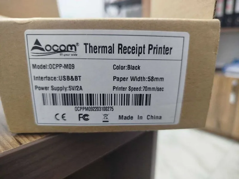 Мини термопринтер (чековый принтер) OCOM OCPP-M09, 5V/2A — фото 1