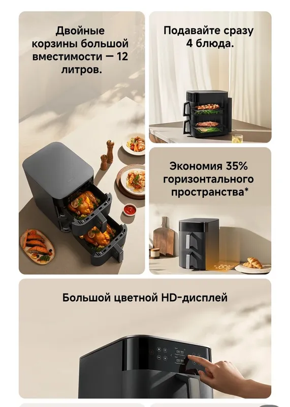 Аэрогриль, Xiaomi Smart Double Stack Air Fryer 12L New Super Skidka — фото 1