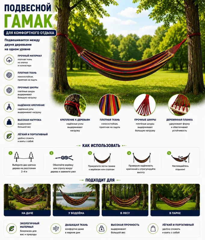 Camping va sayohat uchun gamak 1 Camping va sayohat uchun gamak 1