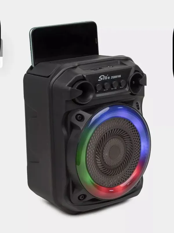 Karaoke kalonka Bluetooth ZQS 6166, 14100 mikrofon — фото 2