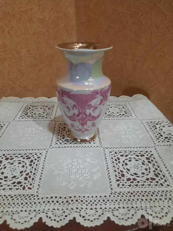 Винтажная миниатюрная фарфоровая вазочка. Коростеньский ФЗ. Золочение, 5 Винтажная миниатюрная фарфоровая вазочка. Коростеньский ФЗ. Золочение, 5