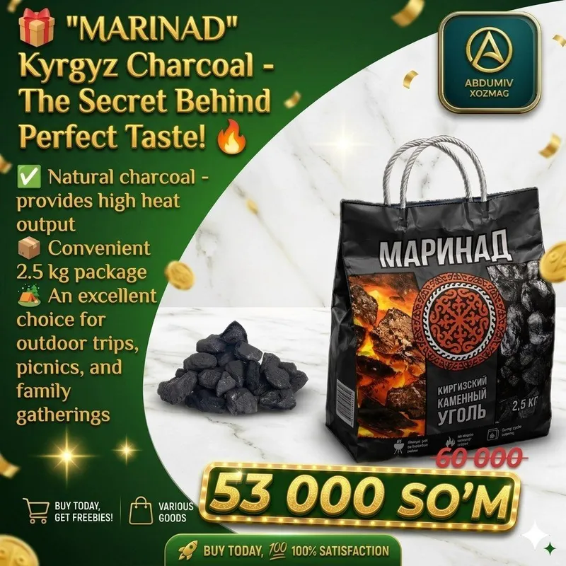 "MARINAD" Kirgiz Tosh Ko‘miri – og'irligi 2,5 kg 3 "MARINAD" Kirgiz Tosh Ko‘miri – og'irligi 2,5 kg 3