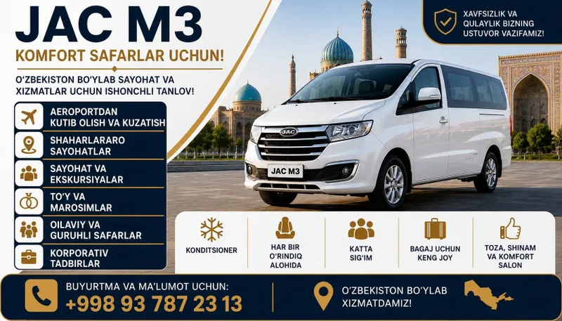 O’zbekiston bo’ylab sayohatlat, turizm, sayohat uchun transport