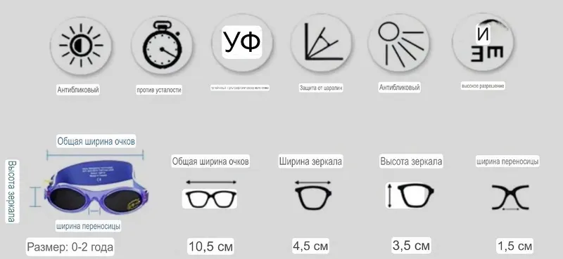 Очки детские (для младенцев) на резинке — фото 4