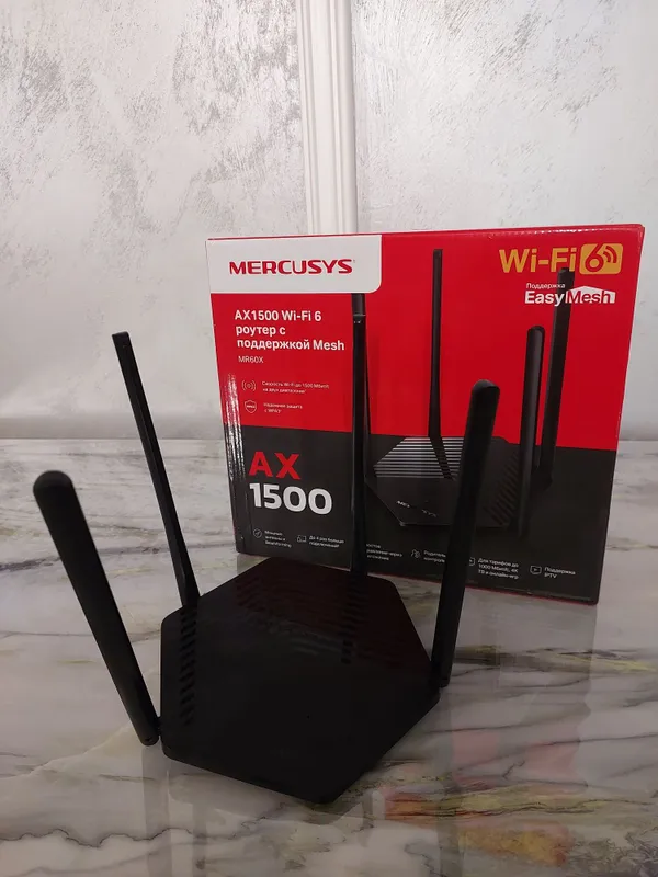 Wifi 6 авлод mercusys MR60X AX1500 Wi-Fi 6 двухдиапазонный wifi роутер