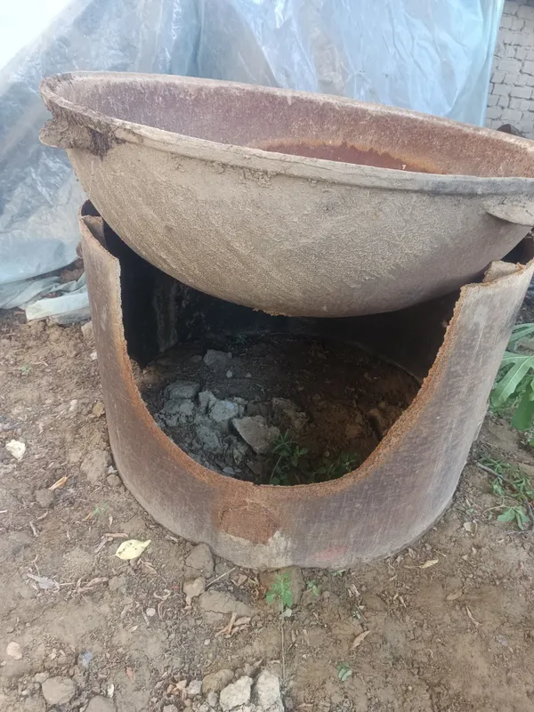 Chugun qozon ochoq ochogi qalin trubadan 200litrli 50 kg osh damlasa — фото 2